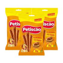 Bifinho Mastigável Petiscão Palito Sabor Frango 60g Kit com três unidades