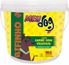 Bifinho para cachorro Meu Dog Sabor CARNE COM VEGETAIS 1Kg Baldinho