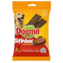 Bifinho petisco snack premium sabor carne para caes 50gr dogmil sache caixa com 20 unidades