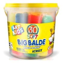 Big Balde Massinha Acrilex com 30 Massinhas Soft Sortidas 1,5kg