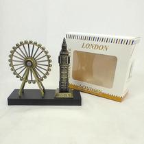 Big Ben + London Eye Miniatura Metal 11 X 13 Cm - Y888