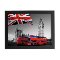 Big Ben Londres Onibus Quadro Moldura Preta 60X40Cm