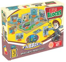 Big Blocks Fábrica Brinquedo Pedagógico Madeira com 47 peças