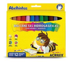 Big canetas hidrográficas jumbo 12 cores - acrilex Big canetas hidrográficas jumbo 12 cores - acrilex