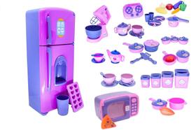 Big Cozinha Infantil Completa Rosa Brinquedo Fogão Comidinha