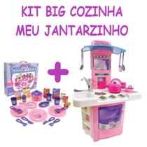 Big Cozinha Infantil Rosa + Jantarzinho Comidinha de Verdade - Big Star Brinquedos