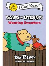 Big dog and little dog wearing sweaters