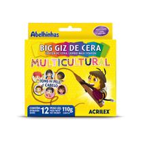 Big giz de cera Acrilex multicultural com 12 cores
