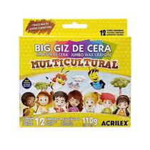 Big Giz De Cera Acrilex Multicultural Tons de Pele 12 Cores