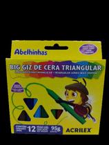 Big giz de cera Acrilex triangular com 12 cores