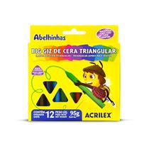 Big Giz De Cera Escolar Acrilex Triangular 12 Cores Macio