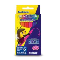 Big Giz de Cera Glitter Acrilex 6 Cores 52g Big Giz de Cera Glitter Acrilex 6 Cores 52g