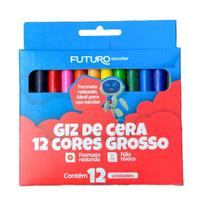 Big Giz De Cera Grosso - Gizão Jumbo 12 Cores - Futuro Escolar