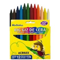 Big Giz De Cera Jumbo Colorido Wax Crayon - 12 Cores - Acrilex
