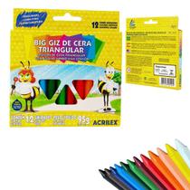 Big Giz de Cera Triangular 12 Cores 95g Acrilex Ref. 09312