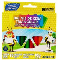 Big Giz de Cera Triangular 12 Cores Acrilex