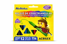 Big Giz de Cera Triangular Acrilex 12 Cores