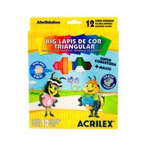 Big Lápis De Cor Triangular Acrilex Com 12 Cores
