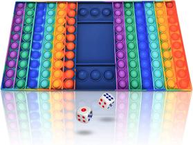Big Pop Game Fidget Toys, Jumbo Rainbow Chess Board Push Bubble Popper Fidget Sensory Toys com 2 dados, brinquedos gigantes para alívio do estresse para brincar com crianças amigas (cor retangular do arco-íris). Big Pop Game Fidget Toys, Jumbo Rainbow Chess Board Push Bubble Popper Fidget Sensory Toys com 2 dados, brinquedos gigantes para alívio do estresse para brincar com crianças amigas (cor retangular do arco-íris).