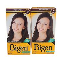 Bigen Kit C/2 Tintura Coloração Permanente em Pó Sem Amônia 6g 58 Preto Natural