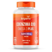Bigens coenzima q10 200mg + ômega 3 tg plus vit e 120 caps