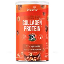 Bigens grass fed balance collagen protein 560g chocolate com avelã
