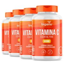 Bigens kit 4x vitamina c essential pure 500mg, 60 cápsulas