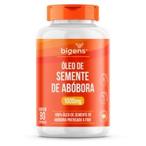 Bigens Óleo de Semente Abóbora 1000mg 80 Cápsulas Prensado a Frio Ômega 9 e 6 Zero Glúten