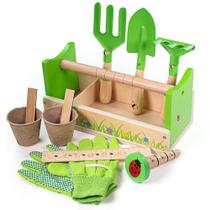 Bigjigs Toys Gardening Caddy Brinquedos de madeira Ferra Bigjigs Toys Gardening Caddy Brinquedos de madeira Ferra