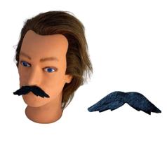 Bigode Falso Preto De Pelúcia Repicado Curvado Kit 3 Un