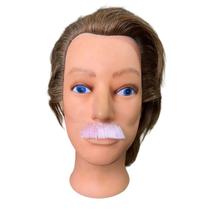 Bigode Fino Falso Postiço Rosa + Cola