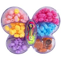 Bijuteria e miçanga de brinquedo na caixa para criança fazer pulseira colar com acessórios - dm toys