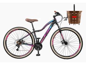 Bike Feminina Aro 29 KSW MWZA Retrô 21v Shimano Com Cesta