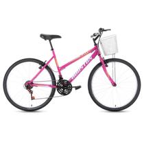 Bike Houston Aro 16 Foxer Maori Rosa Pink com Cesta Fm261S