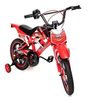 Bike Moto Bicicleta Infantil Aro 16 Vermelha 4 A 8 Anos Menino