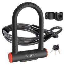 Bike U Lock INTEKIN Heavy Duty 16 mm com cabo de segurança de 5 pés Bike U Lock INTEKIN Heavy Duty 16 mm com cabo de segurança de 5 pés