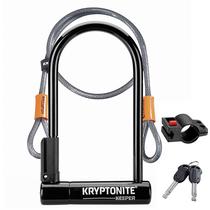 Bike U-Lock Kryptonite Keeper Standard com cabo de aço preto