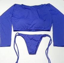 Bikini Biquini Cropped Manga Longa C/ Bojo Calcinha Trad. Bikini Biquini Cropped Manga Longa C/ Bojo Calcinha Trad.
