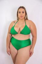 Bikini cintura alta hot paint fio duplo cos alto top cortininha com bojo forrado