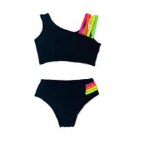 Bikini Moda Praia Infantil Juvenil Neon Moda Piscina Verão