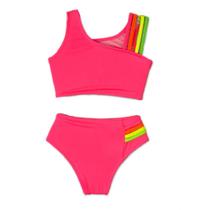 Bikini Moda Praia Infantil Juvenil Neon Moda Piscina Verão
