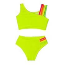 Bikini Moda Praia Infantil Juvenil Neon Moda Piscina Verão Bikini Moda Praia Infantil Juvenil Neon Moda Piscina Verão