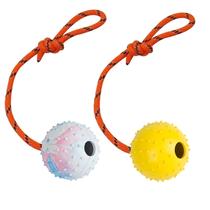 Bilhões de vezes 2 Pack Dog Ball, K9 Ball, Solid Rubber Ball on Rope for Reward, Fetch, Play