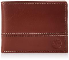 Billetera Bifold de Cuero para Hombre Timberland Cognac Billetera Bifold de Cuero para Hombre Timberland Cognac