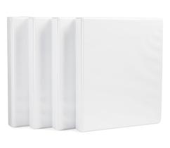 Binder Amazon Basics, 3 anéis, anel D de 1 polegada, pacote com 4 anéis brancos Binder Amazon Basics, 3 anéis, anel D de 1 polegada, pacote com 4 anéis brancos