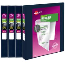 Binder Avery Durable View, 3 anéis, 220 folhas, azul, pacote com 4