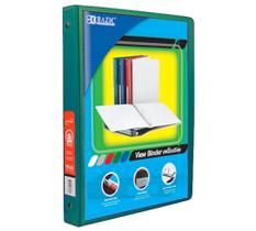 Binder BAZIC 3 Ring View 1/2 polegada verde com 2 bolsos x12