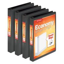 Binder Cardinal Economy, 3 anéis, 1 polegada, preto, pacote com 4