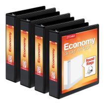 Binder Cardinal Economy, 3 anéis, 1,5 polegadas, preto, pacote com 4