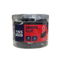 Binder Clip 19mm Preto com 40 Unidades